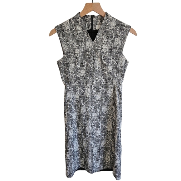 M.M La Fleur Black And White Crackle Aditi Knee Length Dress - Picture 2 of 13